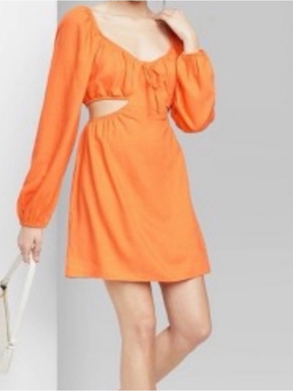 wild fable Orange Cutout Long-Sleeve Mini Dress Size XL